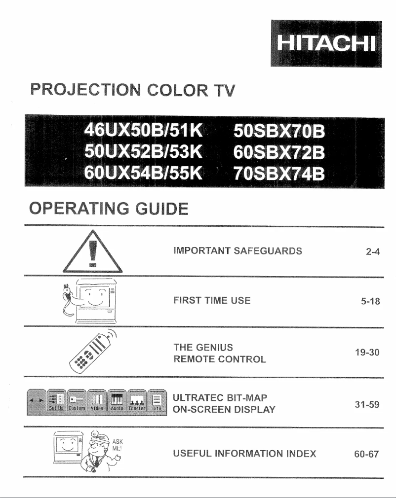 Page n°1 - Manuel utilisateur Hitachi 60SBX72B