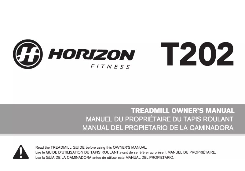 Page 1 de la notice Manuel utilisateur Horizon Fitness Go T202