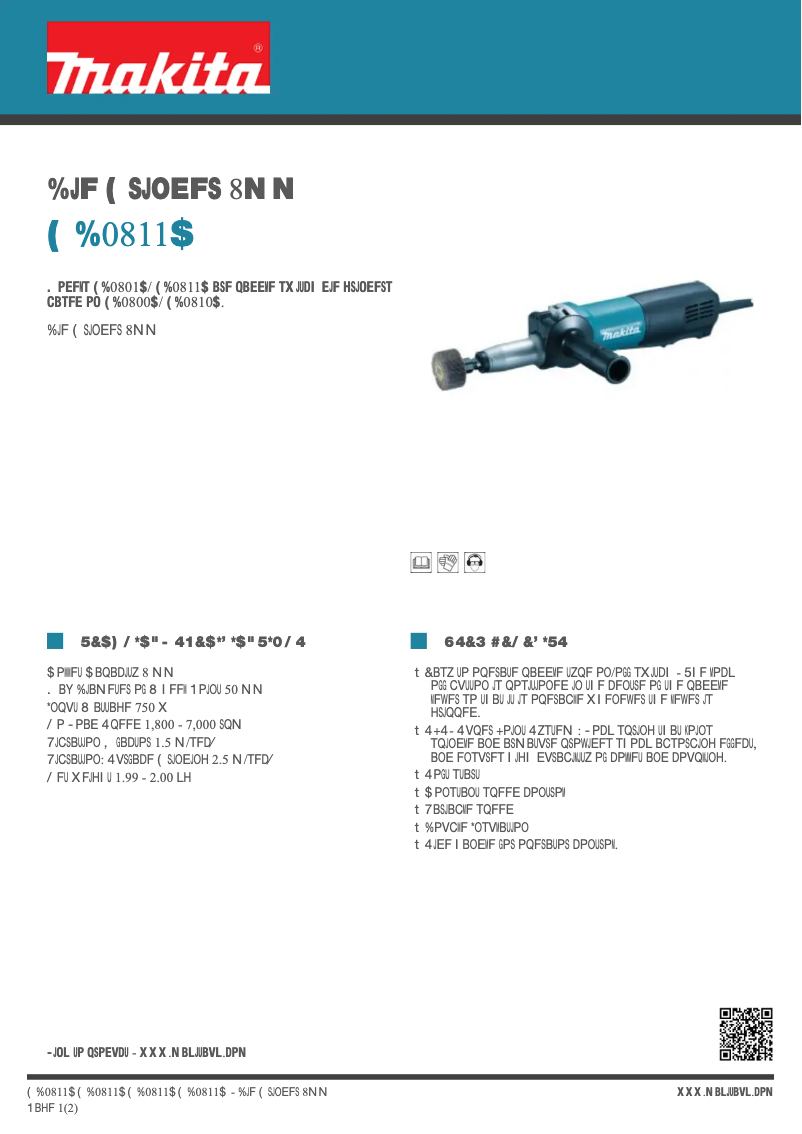 Page n°1 - Fiche technique Makita GD0811C