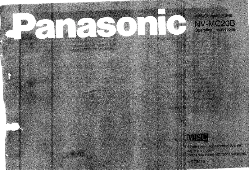 Page 1 de la notice Manuel utilisateur Panasonic NV-MC20