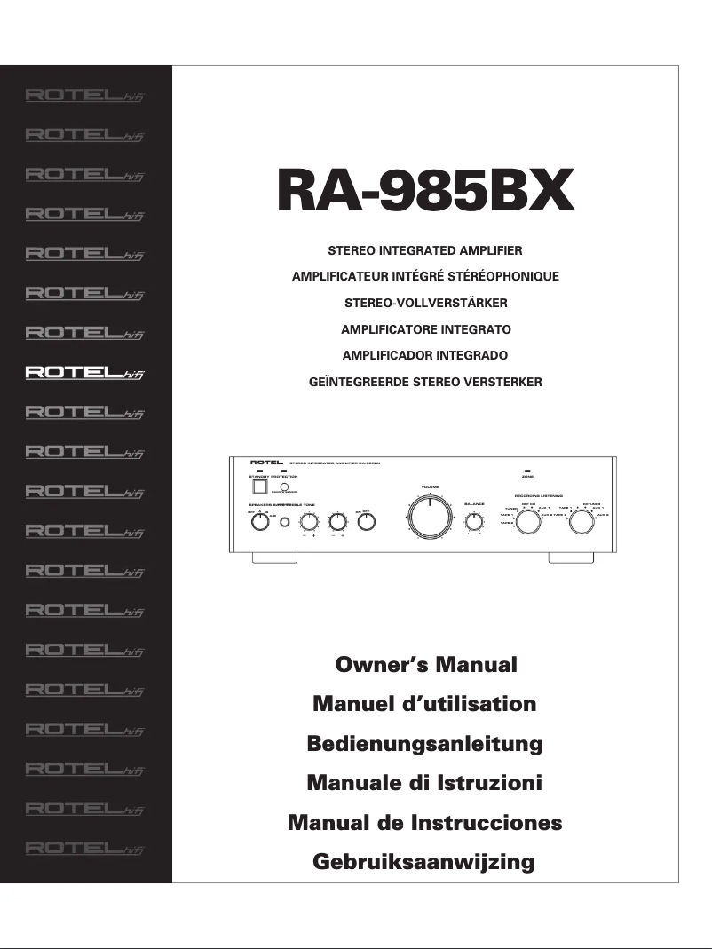 Página 1 del manual Manual de usuario Rotel RA-985BX