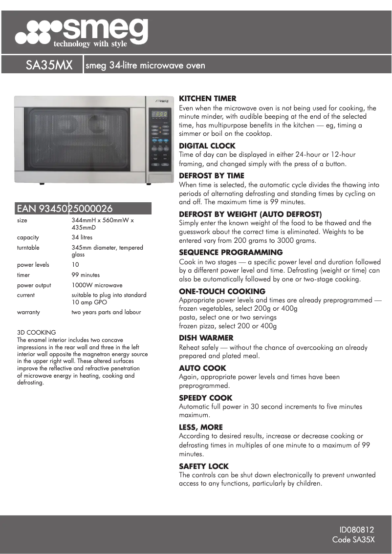 Image de la première page du manuel de l'appareil SA35MX