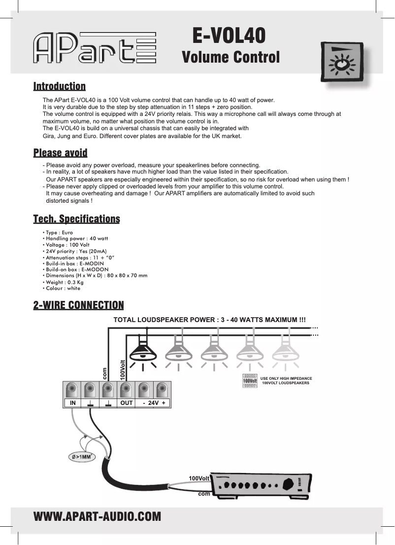 Image de la première page du manuel de l'appareil E-VOL40