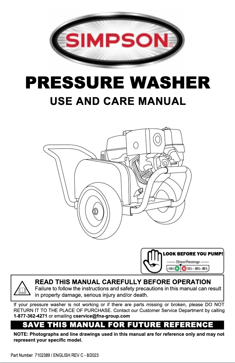 Page 1 de la notice Manuel utilisateur Simpson ALWB60827-S