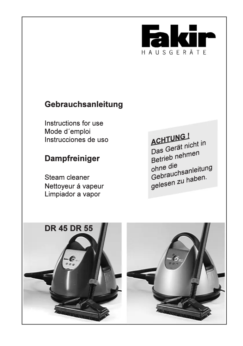 Page 1 de la notice Manuel utilisateur Fakir DR 45