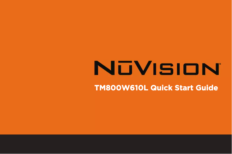 Page n°1 - Manuel utilisateur NuVision TM800W610L