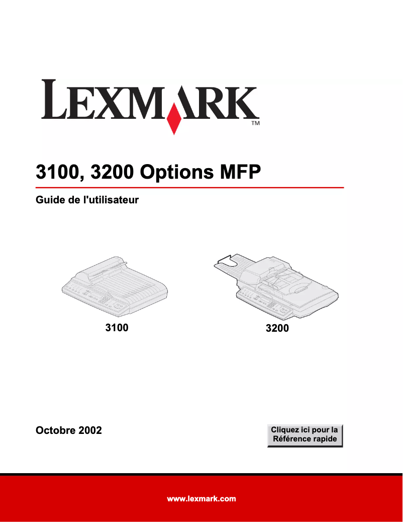 Page 1 de la notice Manuel utilisateur Lexmark 3200 MFP