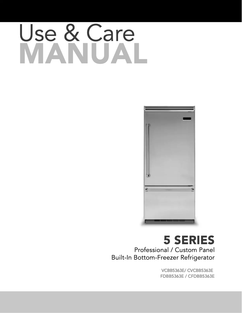 Page 1 of the manual Use and Maintenance Manual Viking VCBB5363ERGG