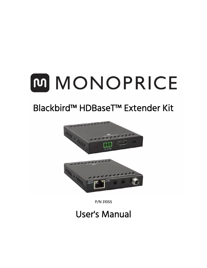 Page n°1 - Manuel utilisateur Monoprice Blackbird 4K Pro HDBaseT Extender Kit