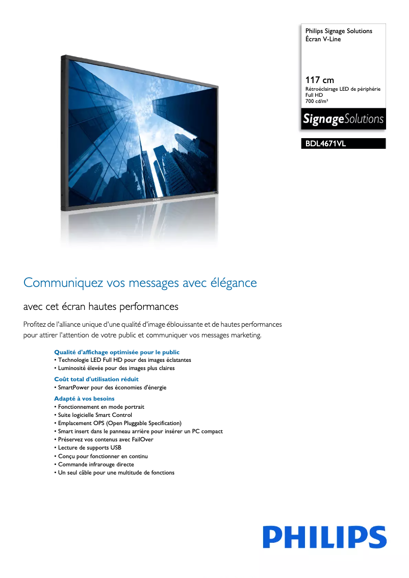 Image de la première page du manuel de l'appareil BDL4671VL