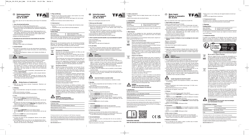 Page n°1 - Manuel utilisateur TFA 38.2010