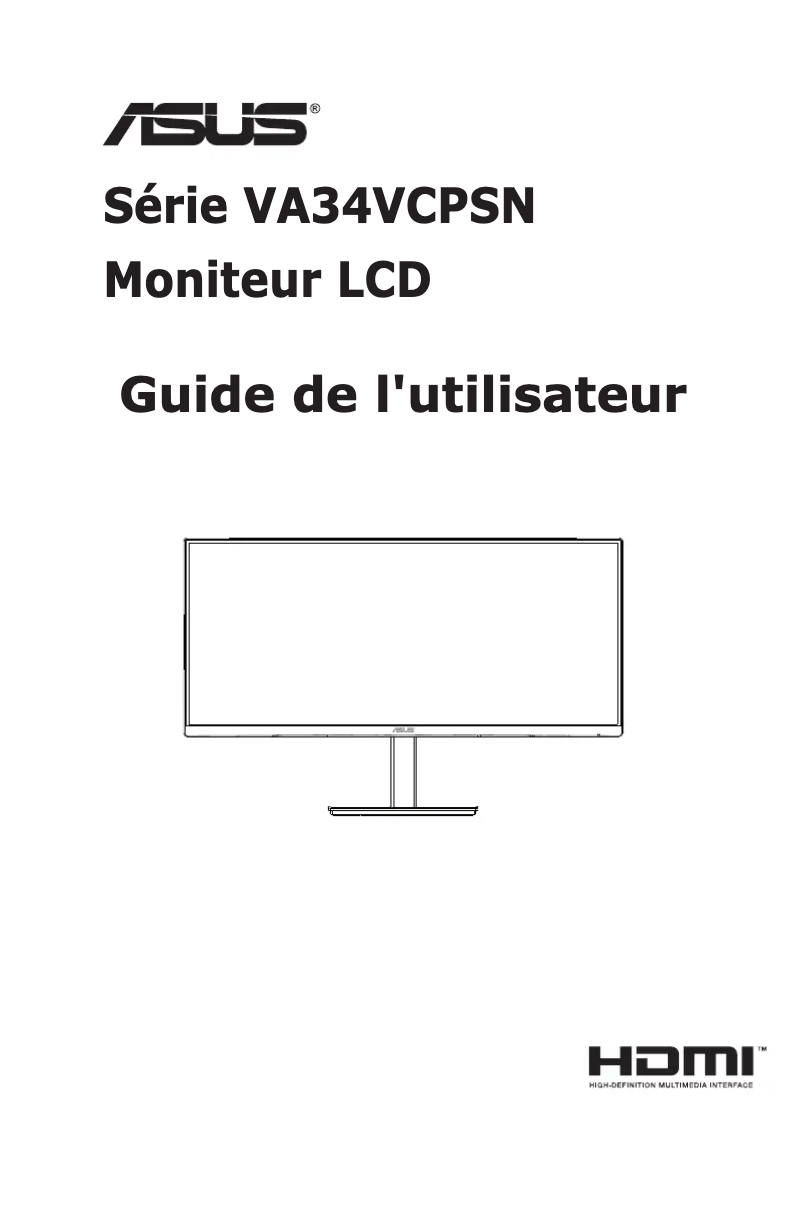 Page 1 de la notice Manuel utilisateur Asus VA34VCPSN