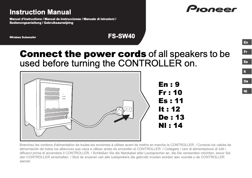 Page n°1 - Manuel utilisateur Pioneer FS-SW40