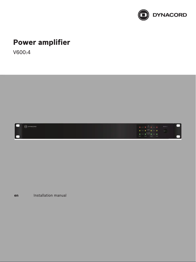 Page n°1 - Manuel utilisateur Dynacord V600:4