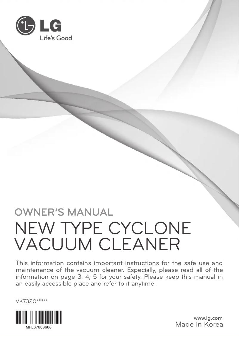 Page n°1 - Manuel utilisateur LG VK7320NHAY