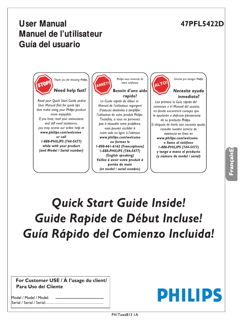 Page n°1 - Manuel utilisateur Philips 47PFL5422D