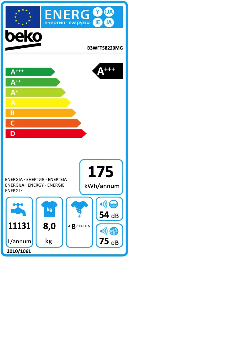 Image de la première page du manuel de l'appareil B3WFT58220MG