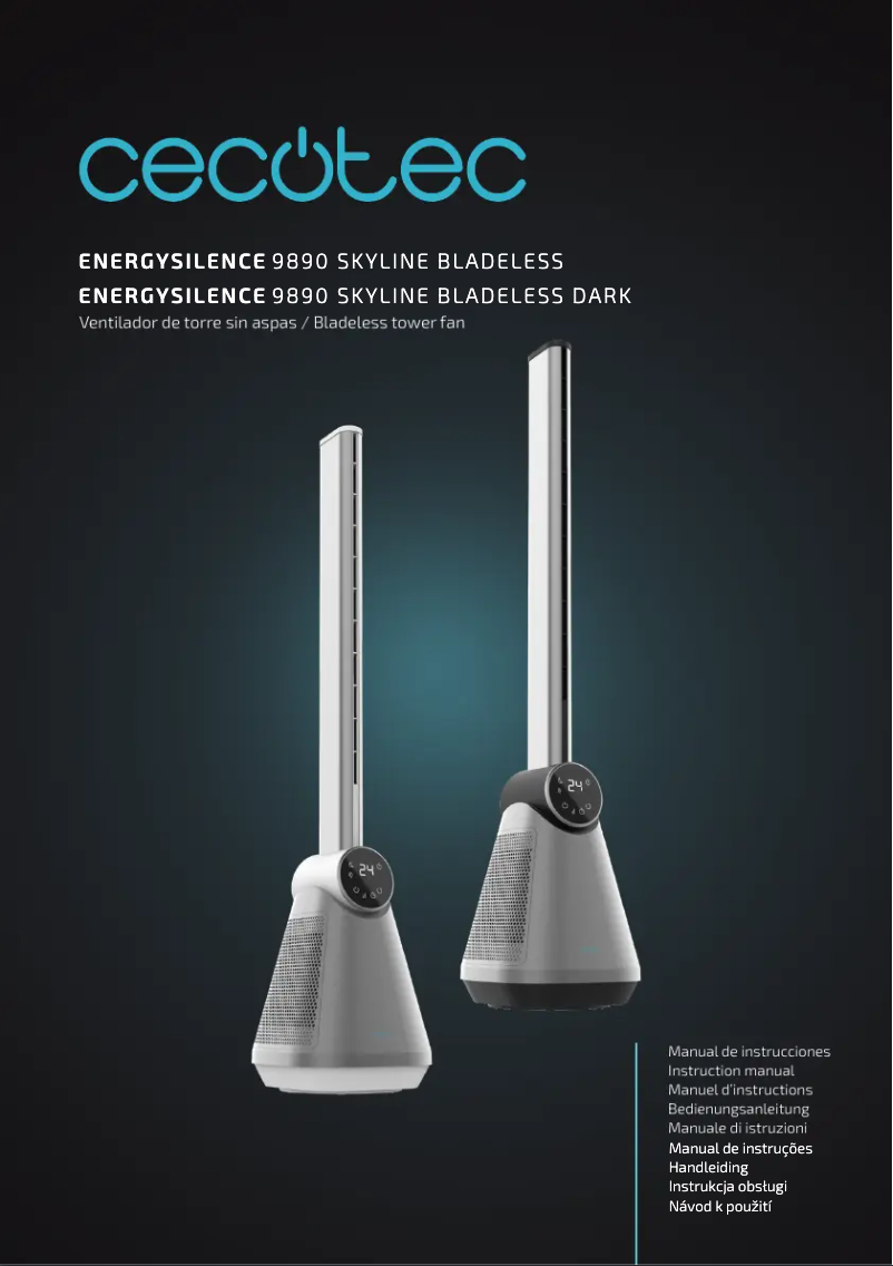 Page 1 de la notice Manuel utilisateur Cecotec EnergySilence 9890 Skyline Bladeless