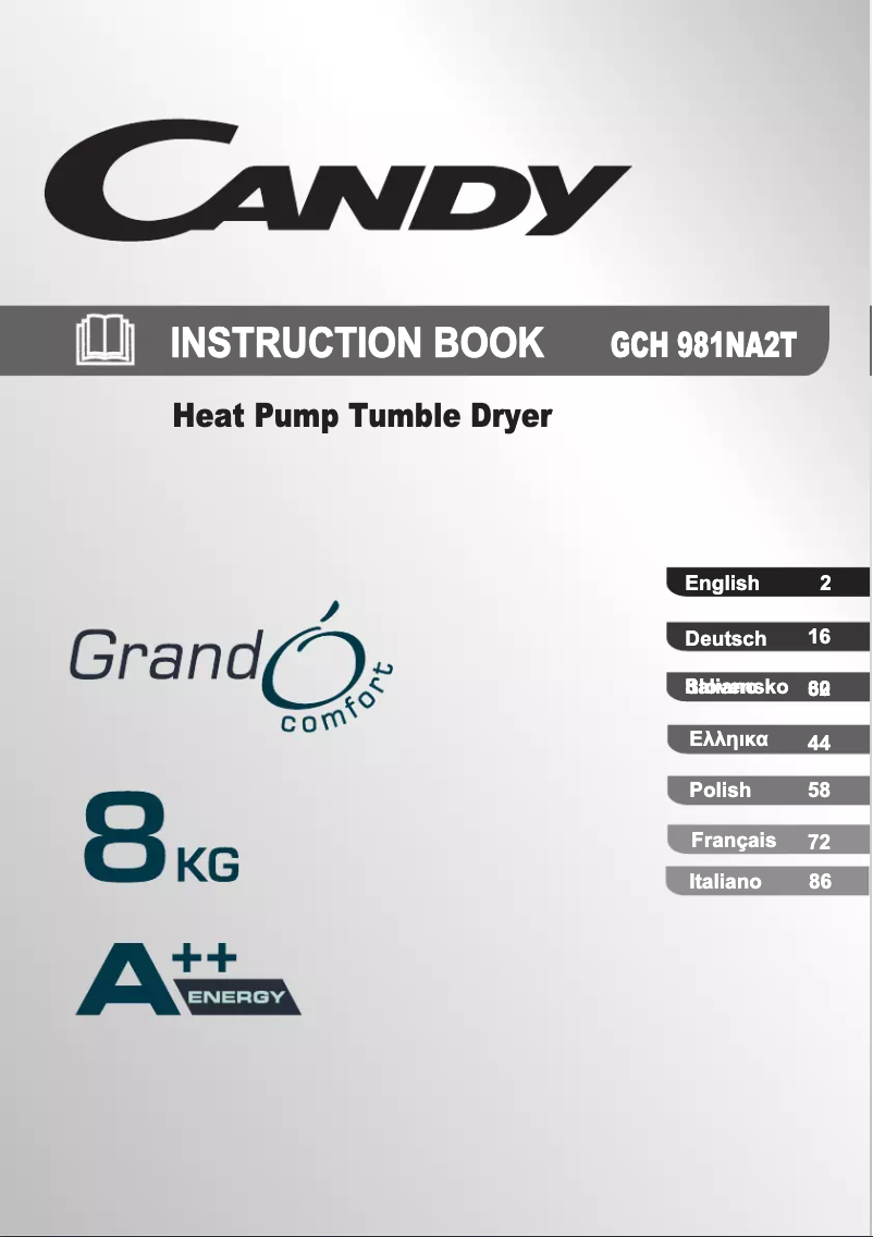 Page n°1 - Manuel utilisateur Candy GCH 981 NA2T