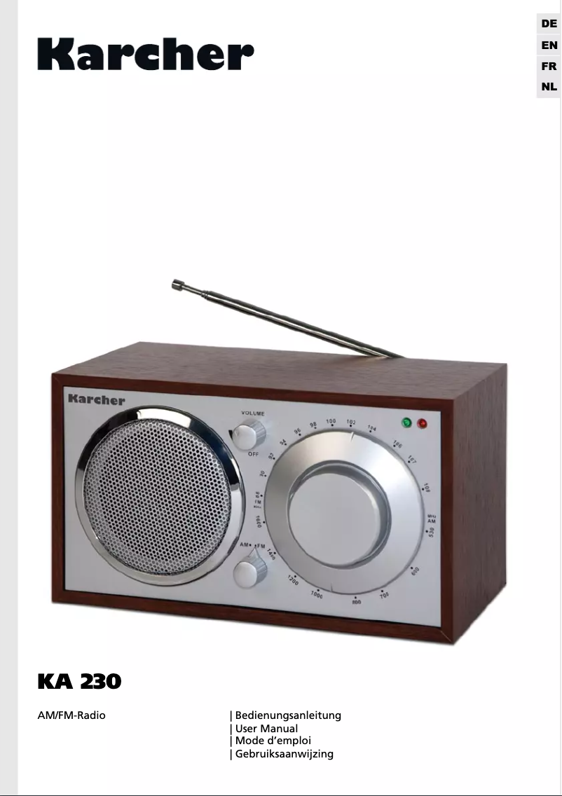 Page 1 de la notice Manuel utilisateur Karcher Audio KA 230