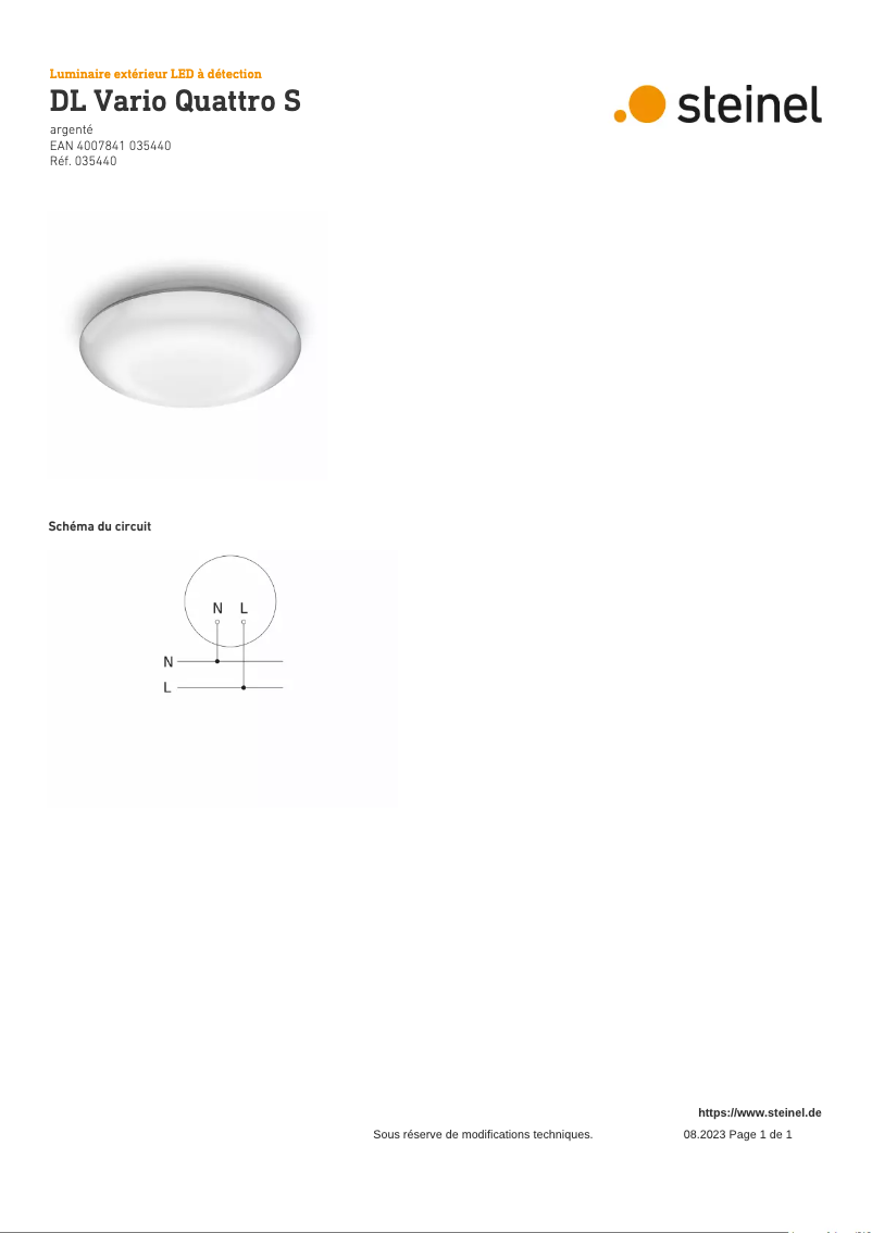 Page n°1 - Schéma de câblage Steinel DL Vario Quattro S
