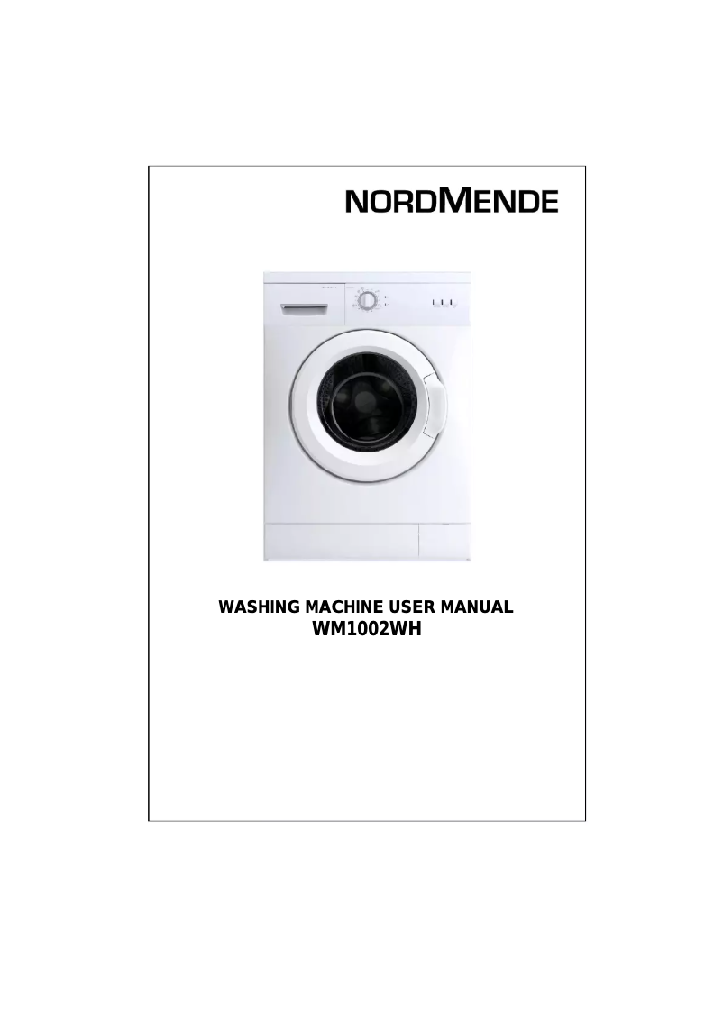 Image de la première page du manuel de l'appareil WM1002WH