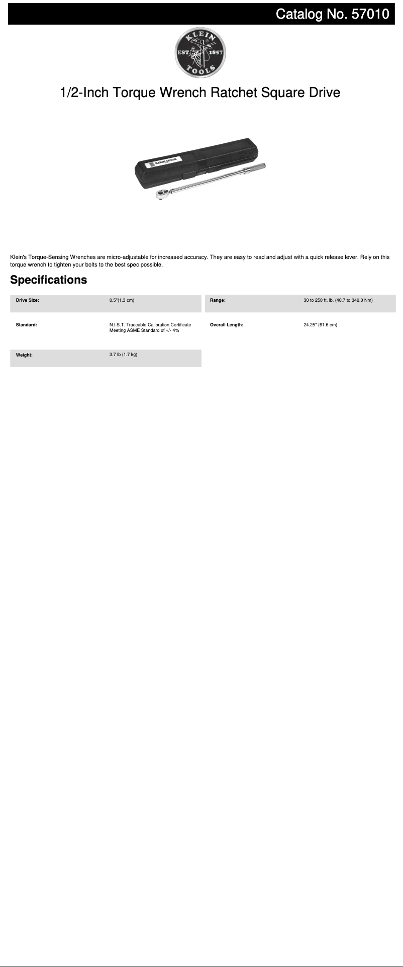 Imagen de la primera página del manual del dispositivo 57010