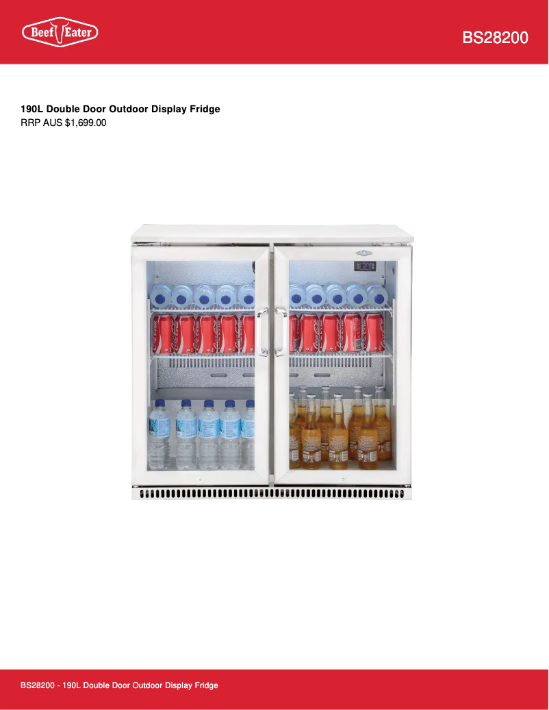 Page 1 de la notice Fiche technique BeefEater BS28200