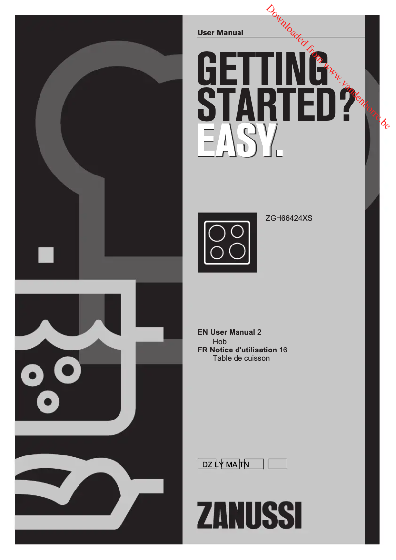 Page n°1 - Manuel utilisateur Zanussi ZGH66424XS