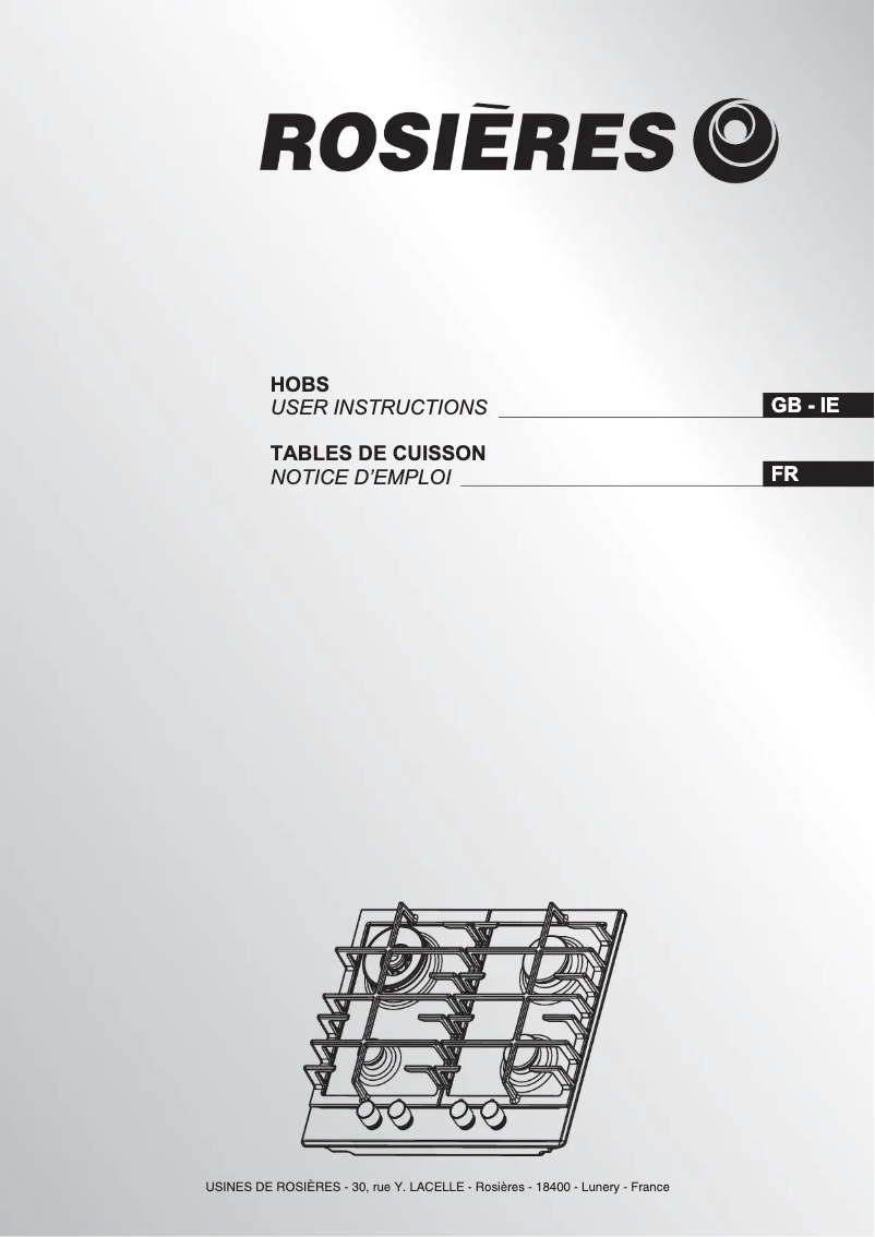 Page 1 de la notice Manuel utilisateur Rosieres RHW 75 WSX