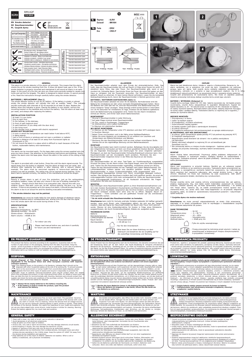 Page n°1 - Manuel utilisateur Elro RM142F