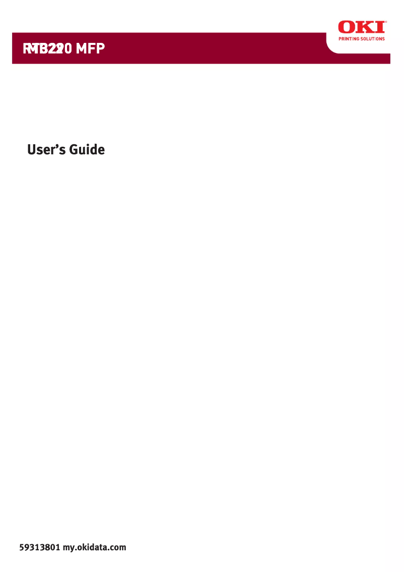 Page n°1 - Manuel utilisateur OKI MB290 MFP