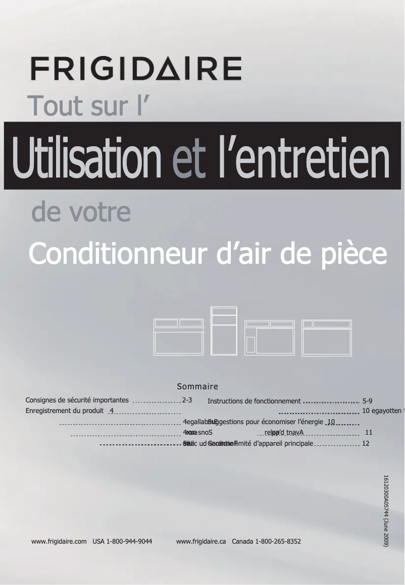 Page 1 de la notice Manuel utilisateur Frigidaire FFRL0633Q1