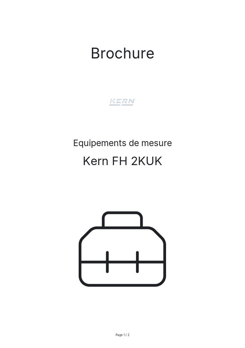 Page n°1 - Brochure Kern FH 2KUK