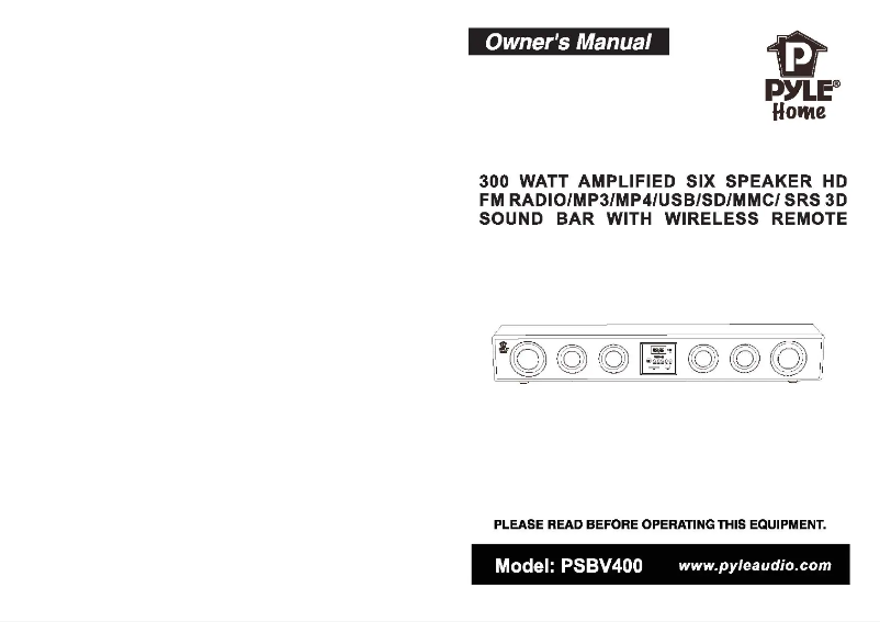 Image de la première page du manuel de l'appareil PSBV400