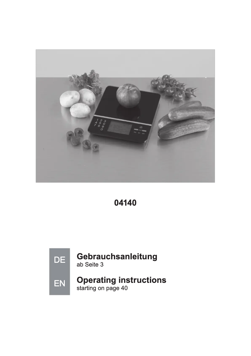 Page 1 de la notice Manuel utilisateur Gourmetmaxx 04140