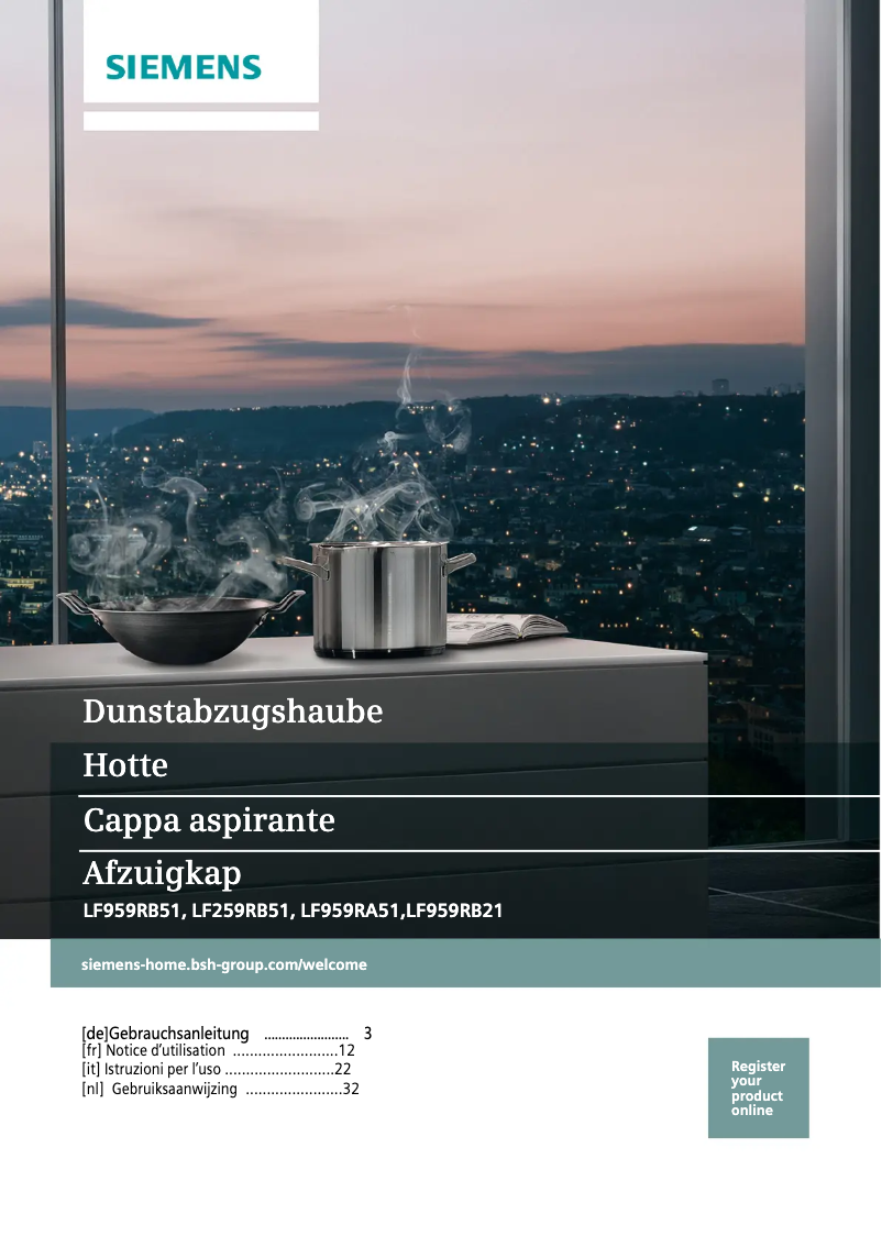 Page 1 de la notice Manuel utilisateur Siemens LF959RB21