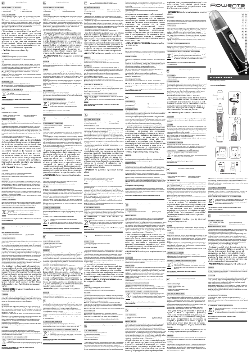 Página 1 del manual Manual de usuario Rowenta for Men Nomad TN3500F0