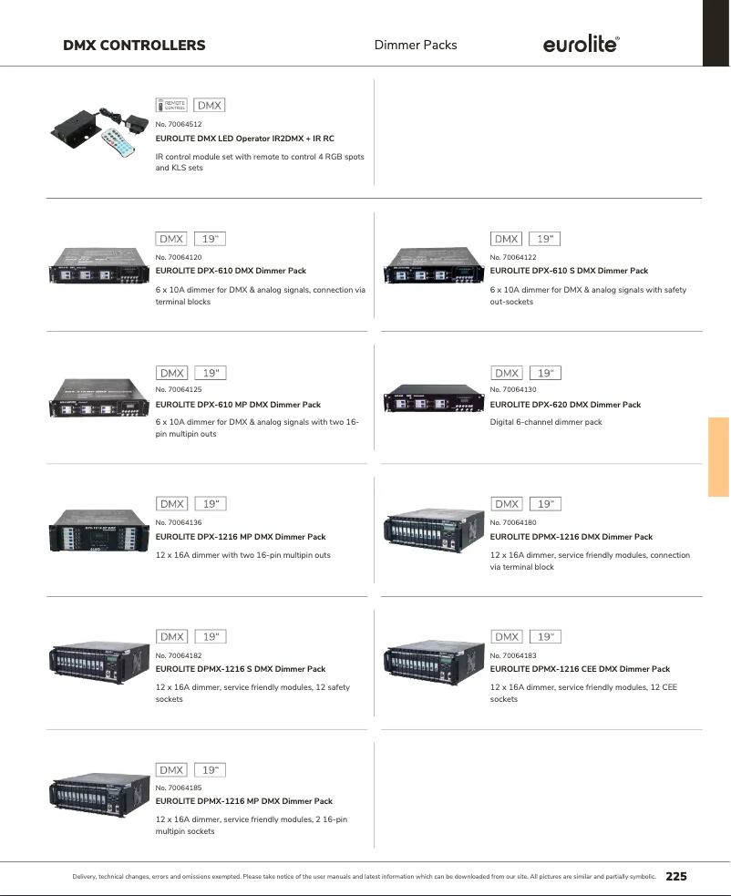 Page 1 of the manual Catalogue Eurolite DPMX-1216 CEE