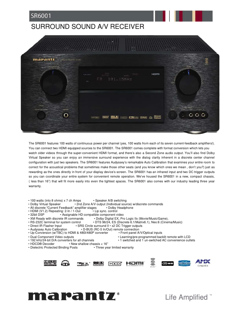 Imagen de la primera página del manual del dispositivo SR6001