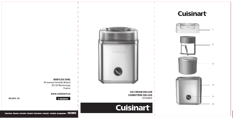 Página 1 del manual Manual de usuario Cuisinart Pure Indulgence ICE-30BC