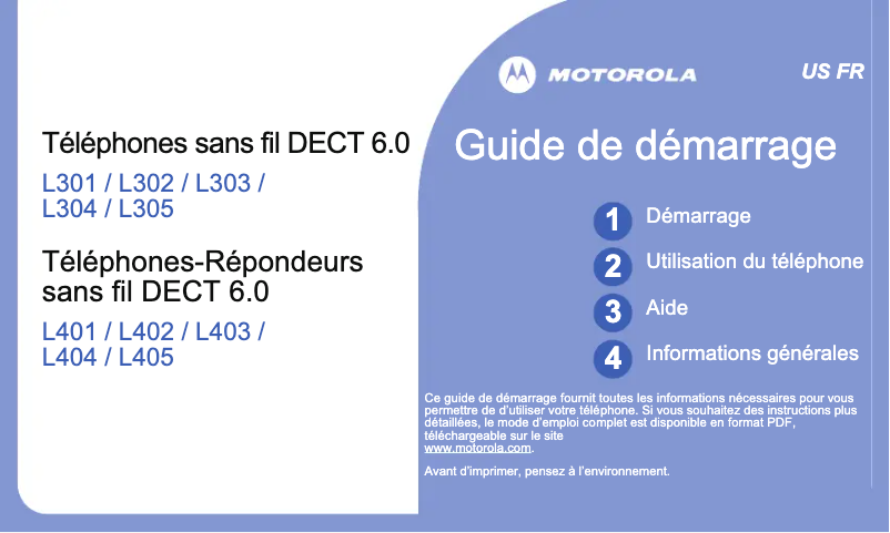 Página 1 del manual Manual de usuario Motorola L302