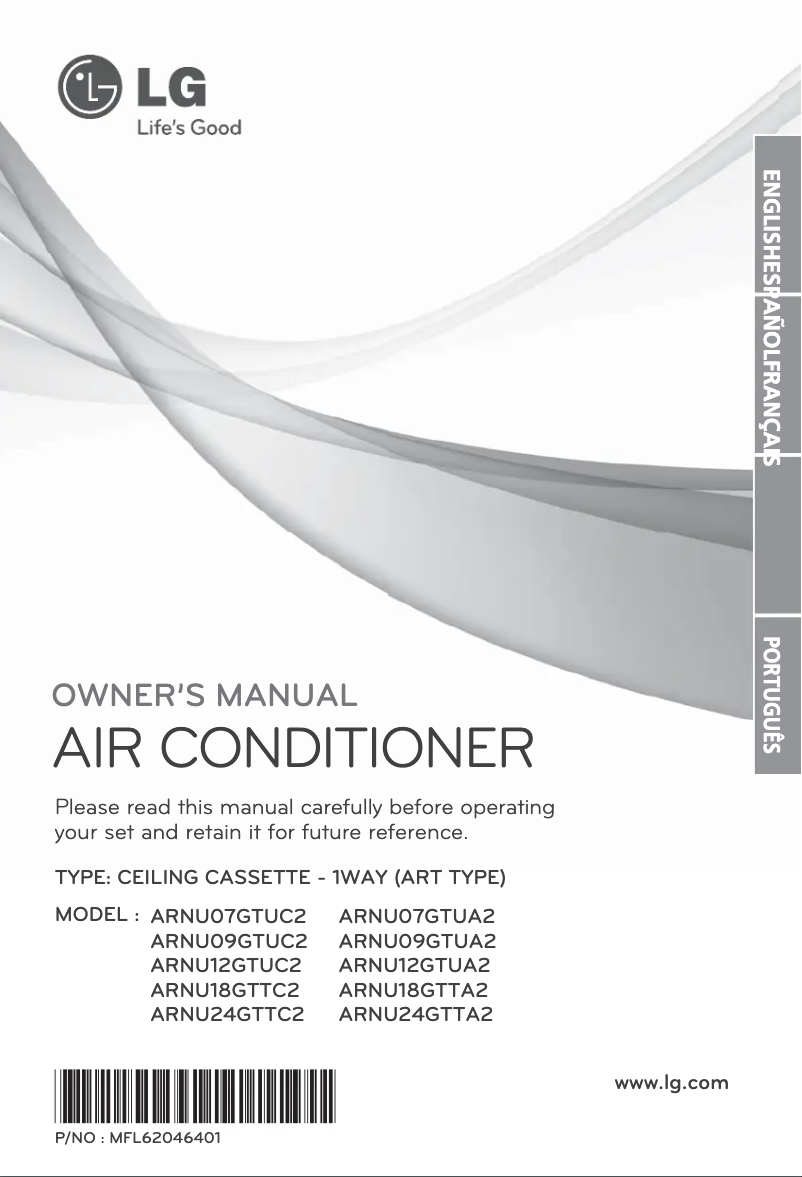 Page 1 de la notice Manuel utilisateur LG ARNU07GTUA2