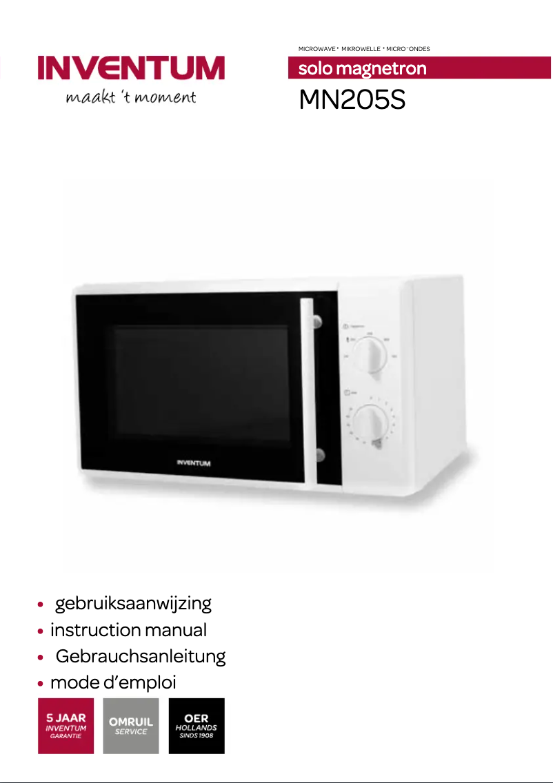 Page 1 de la notice Manuel utilisateur Inventum MN205S