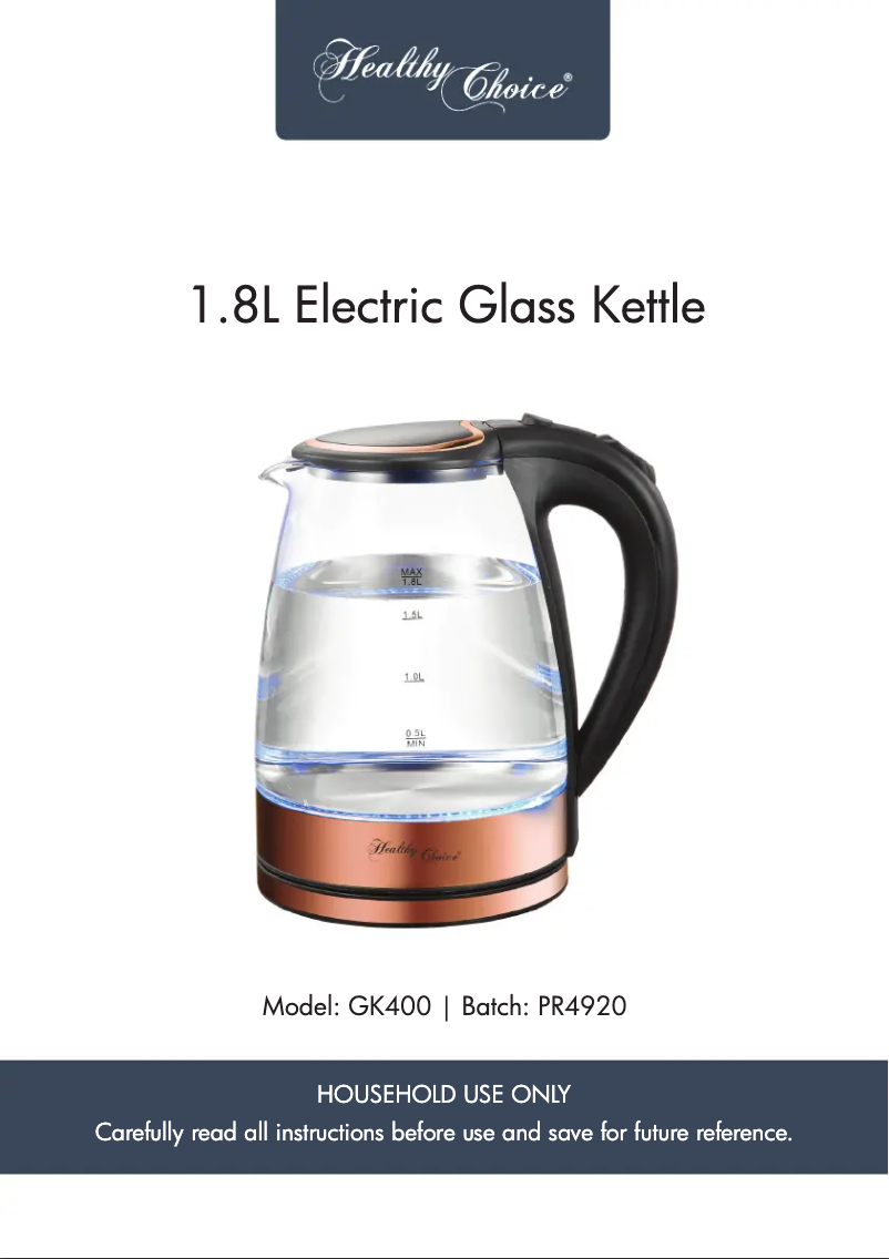 Page n°1 - Manuel utilisateur Healthy Choice GK400