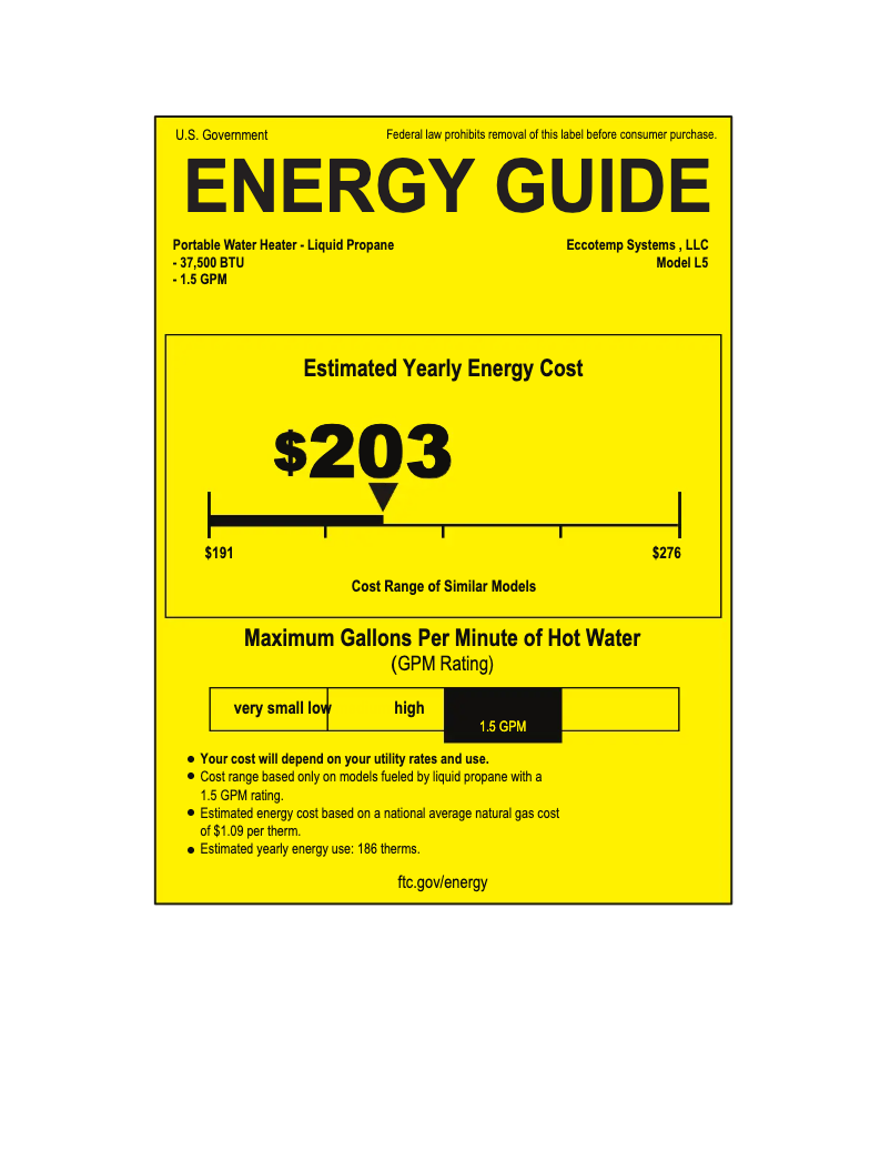 Page n°1 - Label énergétique EccoTemp L5