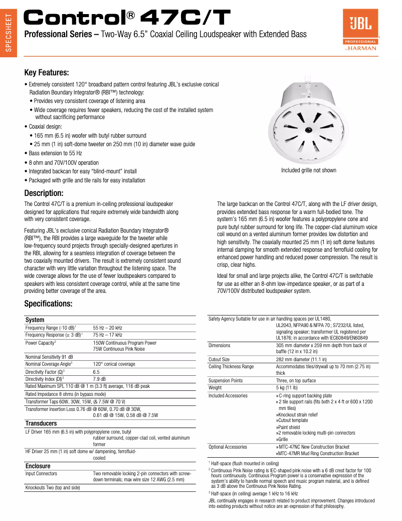 Image de la première page du manuel de l'appareil Control 47C/T