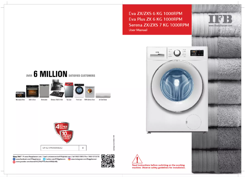 Page 1 de la notice Manuel utilisateur IFB Eva ZX