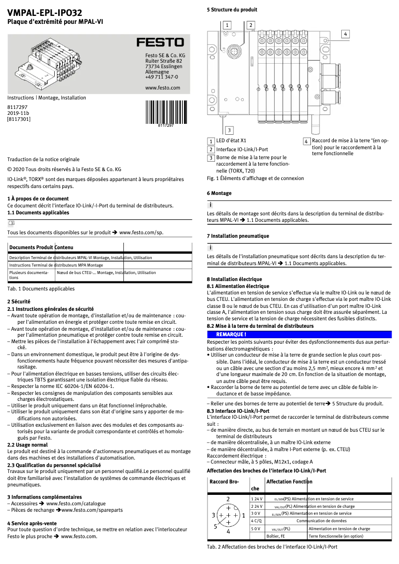 Image de la première page du manuel de l'appareil VMPAL-EPL-IPO32