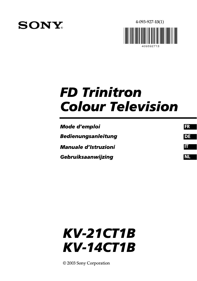 Image de la première page du manuel de l'appareil KV-14CT1B